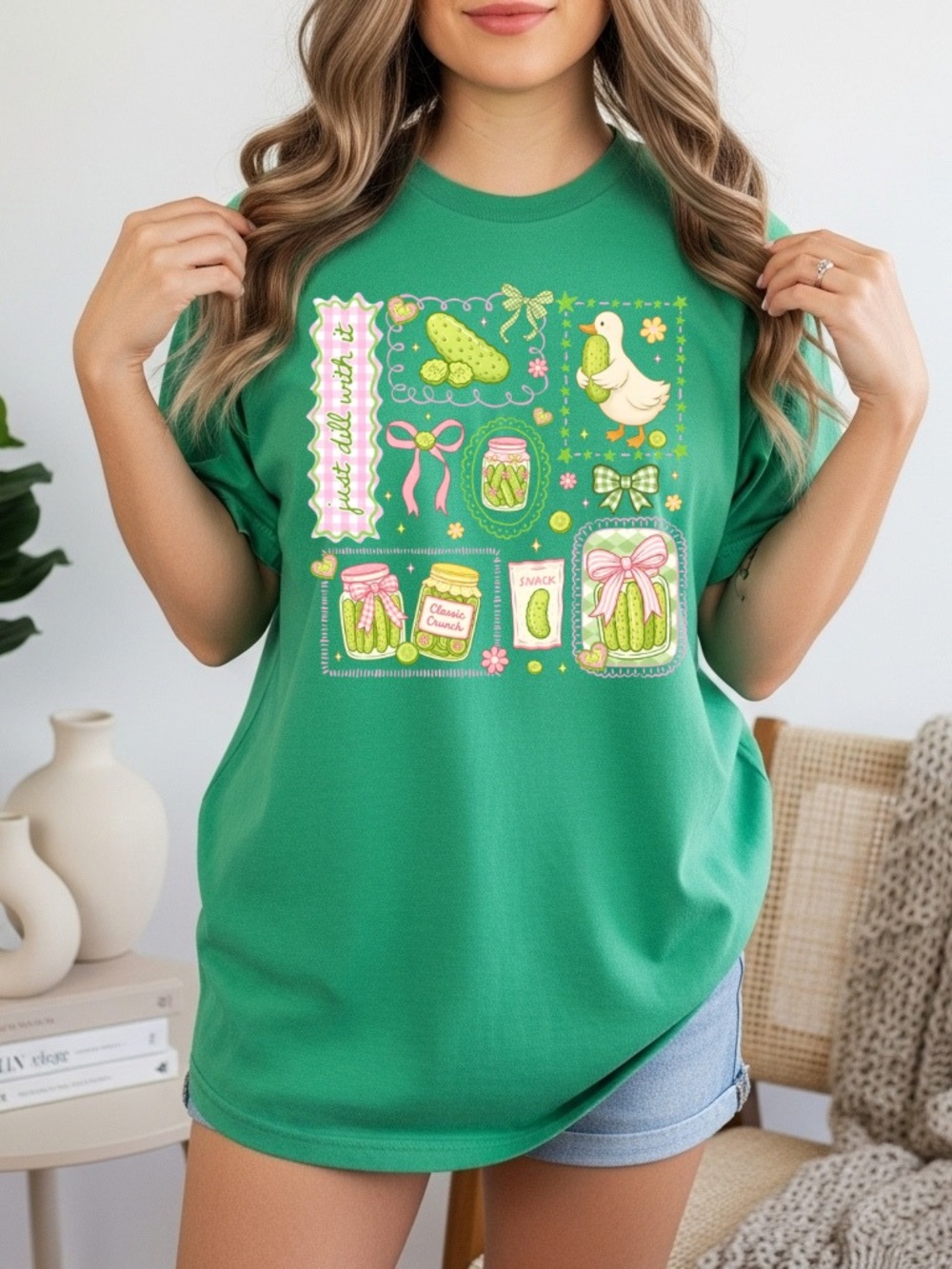 Comfort Colors Green Pickle & Duck Graphic Short Sleeve Tee